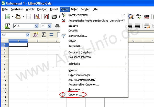 Bild: Makros in Libre Office aktivieren - Schritt 1