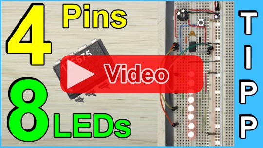 Video-Vorschau: Lauflicht - 8 LEDs an 4 Pins